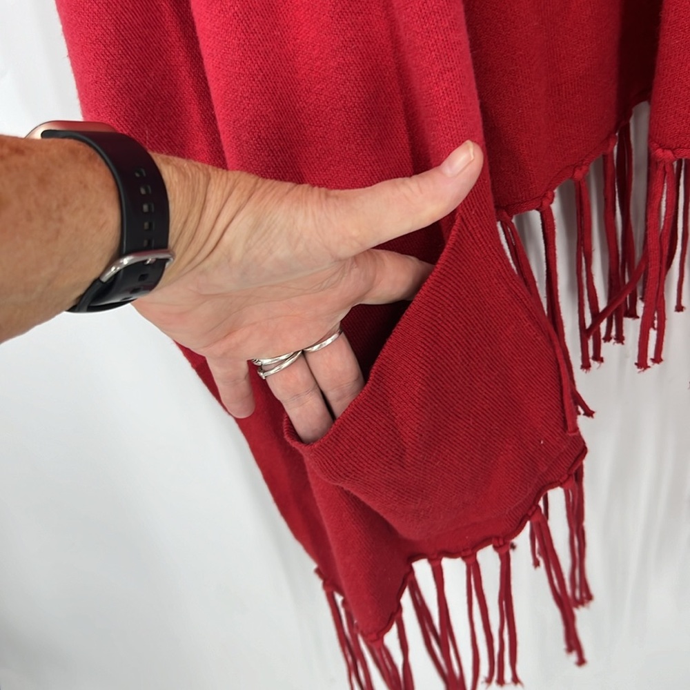 Cabi Cotton Blend Color Block Open Front Poncho W… - image 5